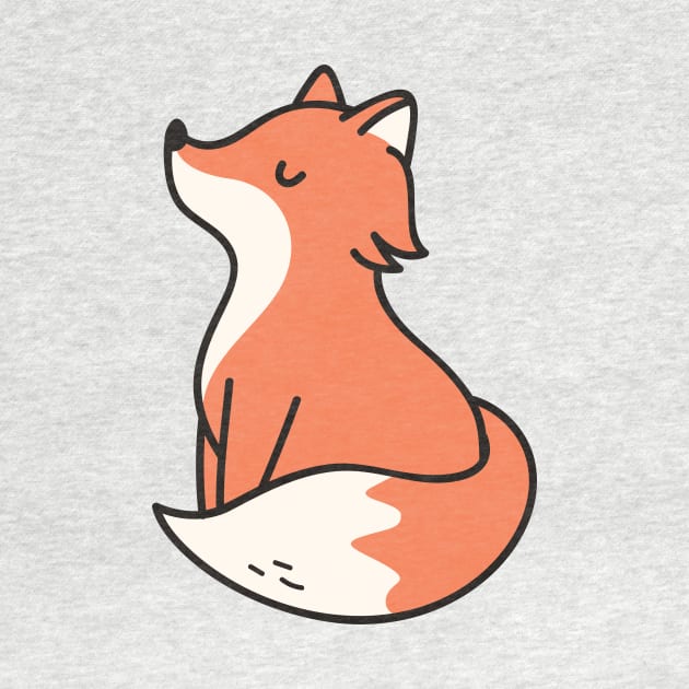 Cute Baby Fox Doodle Drawing by SLAG_Creative